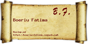 Boeriu Fatima névjegykártya
